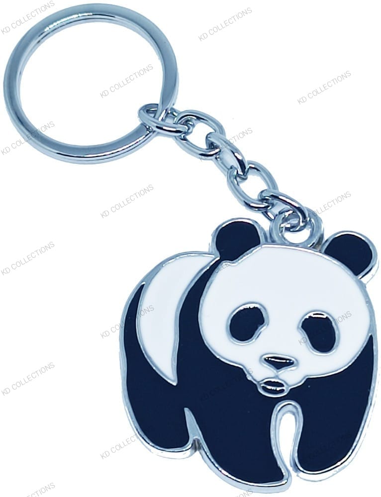 KD COLLECTIONS Panda Keychain for Bikes and Cars - Black and White - Pack of 1 Keychain