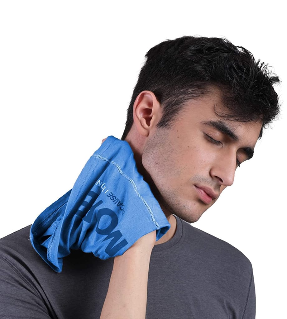 FREECULTR Unisex Bamboo Bandana, Anti Microbial Super Soft & Comfort Fit, Breathable Multipurpose Headband, Face Mask for Dust Protection and Sun - Printed Pack of 3-Black,Chalk Blue,Pilot Blue