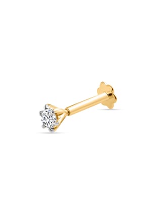 Lab Grown 0.20 Carat Diamond Nose Pin-14K / Yellow Gold