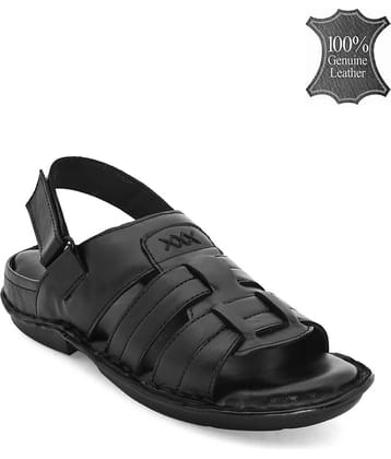 Fashion Victim Black Leather Sandals