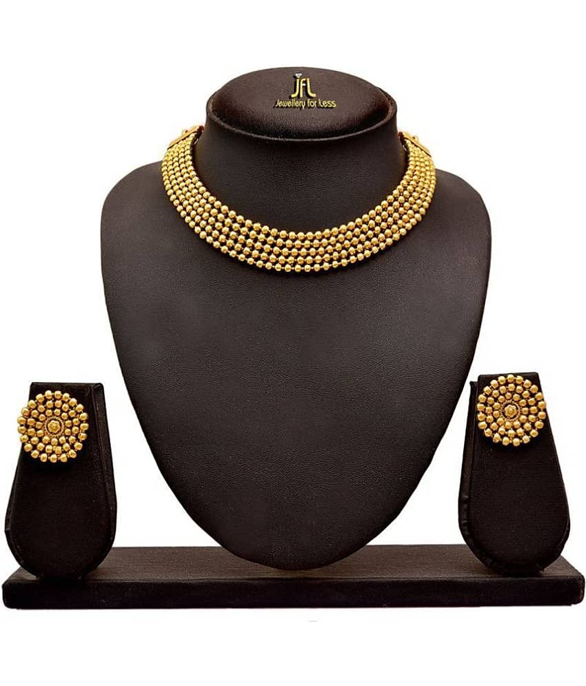 JFL - Jewellery For Less Golden Copper Necklace Set ( Pack of 1 )