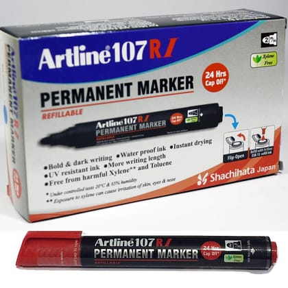 Artline 107RI Permanent Marker Pack of 10 (Red Colours) | For Artists, Professionals, & Students