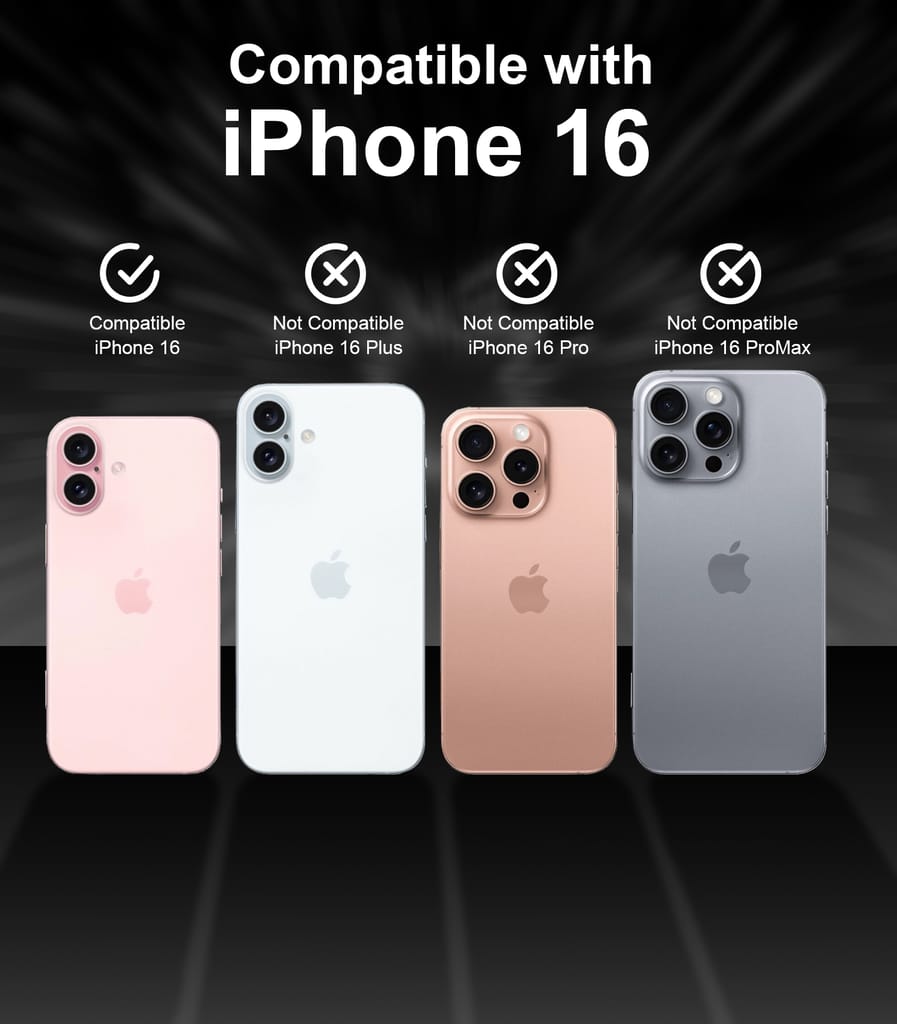 LIRAMARK PU Leather Flexible Back Cover Case Designed for iPhone 16