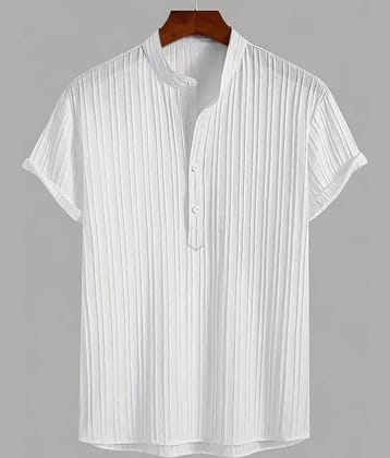 WEBRIC White Cotton Blend Men's Shirt Style Kurta ( Pack of 1 )