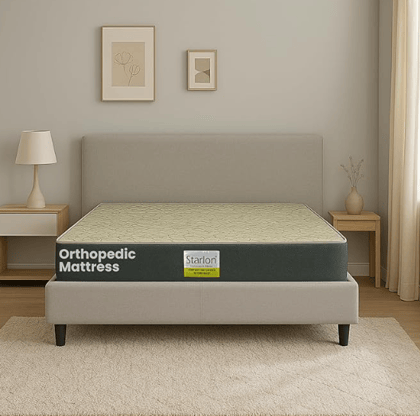 Starlon Orthopedic Foam Mattress | Dual Comfort Design | Spine Alignment | 5- Years Warranty | Medium Firm | 3 Layered Orthopedic Mattress | Queen Size (48x72x4 Inches)