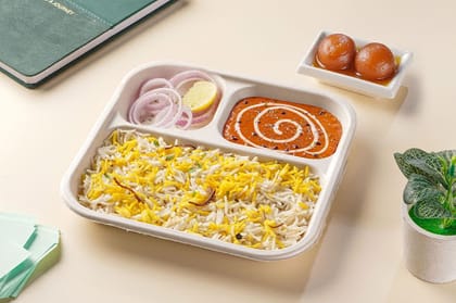 Dal Makhani, Rice Lunchbox With Gulab Jamun (2 Pcs)