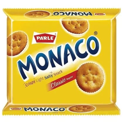 parle monaco crispy light salty snack classic biscuits 185.6 gm