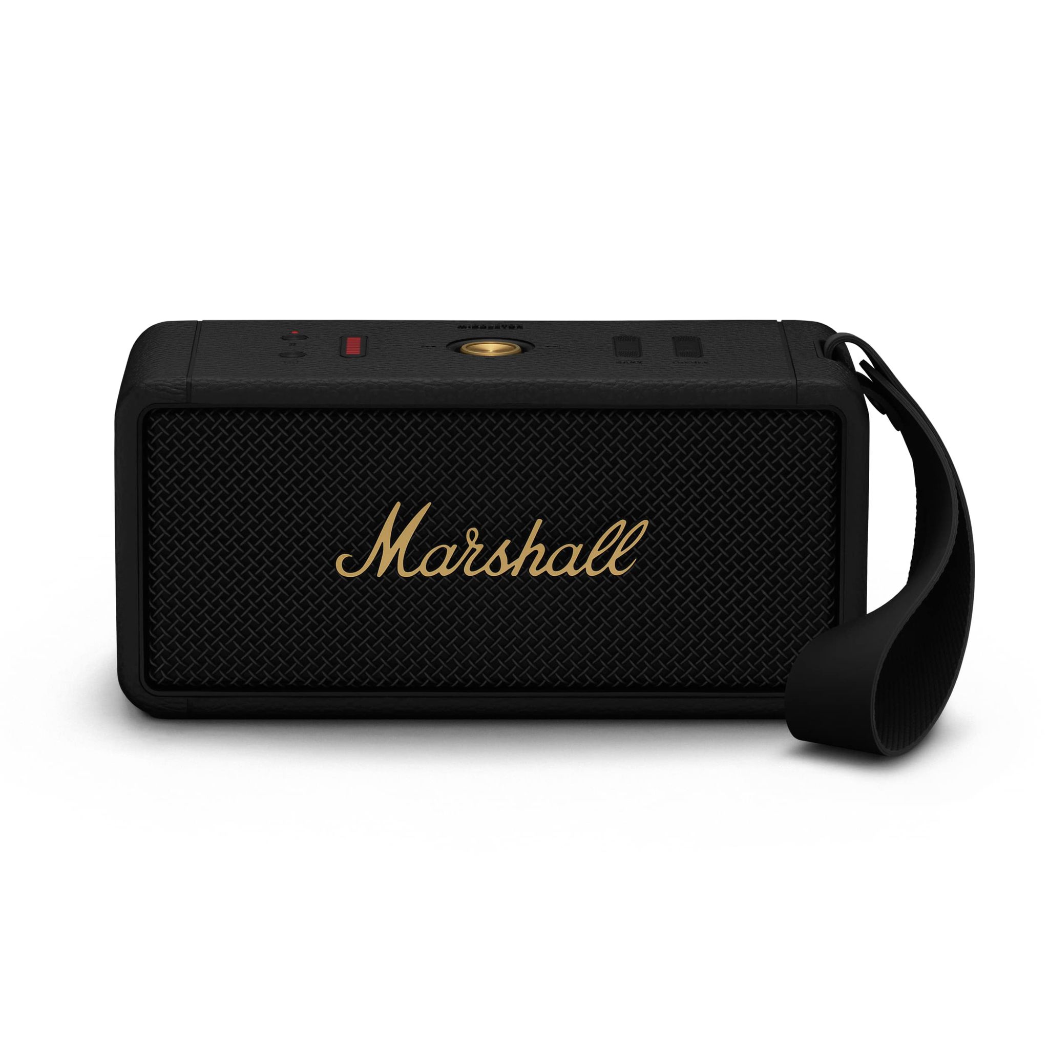 Marshall Middleton Portable Bluetooth Speaker with 20+ Hours of Portable Playtime, 360 Sound, Dust & Waterproof (IP67) - Black & Brass. Marshall Middleton Portable Bluetooth Speaker with 20+ Hours of Portable Playtime, 360 Sound, Dust & Waterproof (IP67)