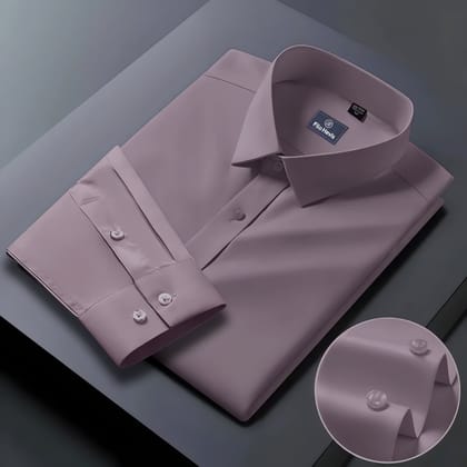 Men's Formal Regular Fit Cotton Full Sleeve Shirt-Light Onion-S
