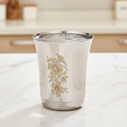 Laser Etched Stainless Steel Glass 300 ML Drinking Tumbler (SMAS043 A)