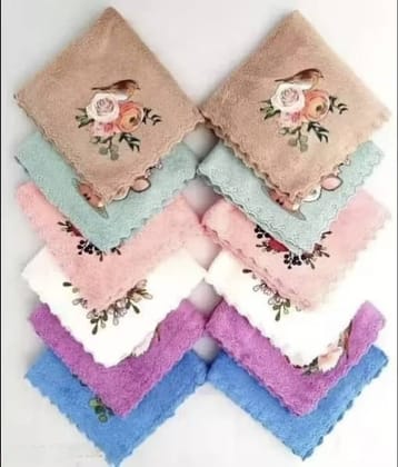 Suraj Enterprises Pack of 10 Microfibre 351-400 -GSM Hand Towel ( Multicolor )