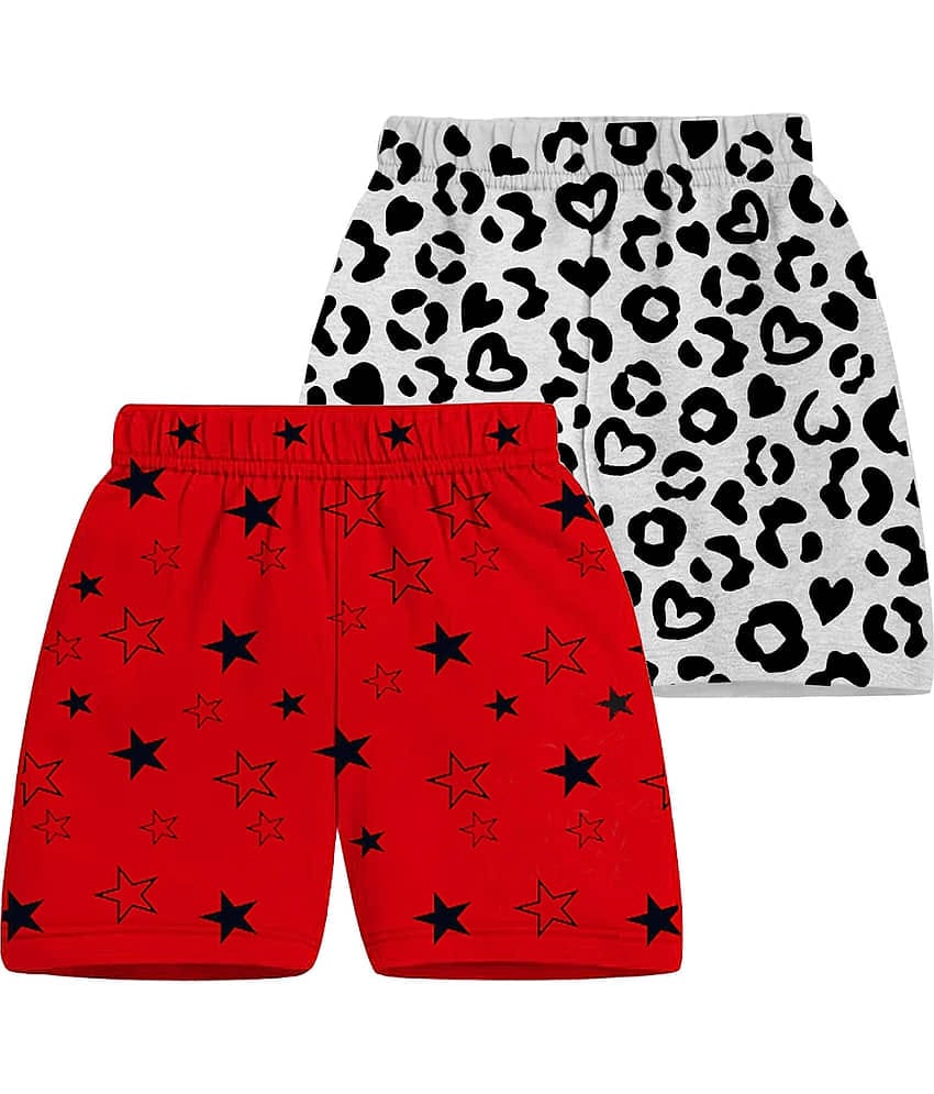 MIST N FOGG Pack of 2 Girls Cotton Cycling Shorts ( Multicolor )