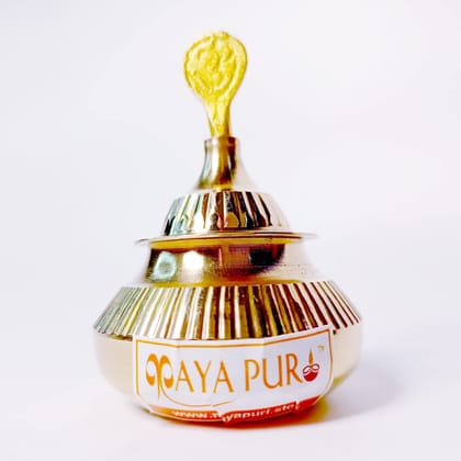 MAYAPURI Pital Sindoor Dibbi/Kumkum/Golden Sindur Box with Stick, Standard Size
