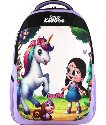 Smily  kiddos 22 Ltrs Purple Polyester College Bag