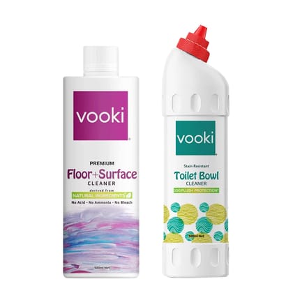 Vooki Ecofriendly Toilet Cleaner liquid and Disinfectant Floor & Surface Cleaner, 500 Ml Each, (Combo Pack of 2)… Vooki Ecofriendly Toilet Cleaner liquid and Disinfectant Floor & Surface Cleaner, 500 Ml Each, (Combo Pack of 2)…