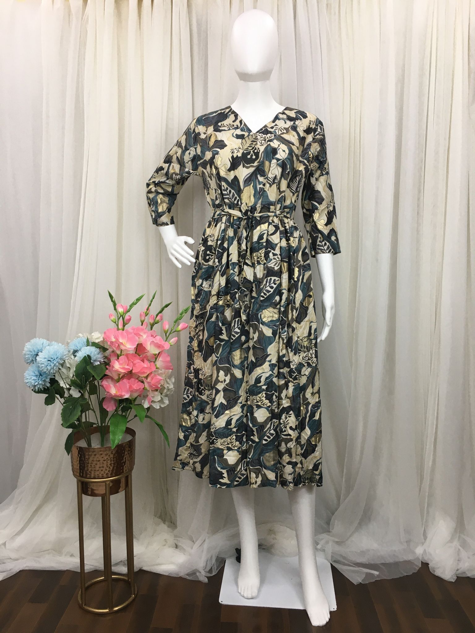 New York Style - Black Off White  - Maternity Wear  - Soft Rayon-36 - 38 ( S - M )
