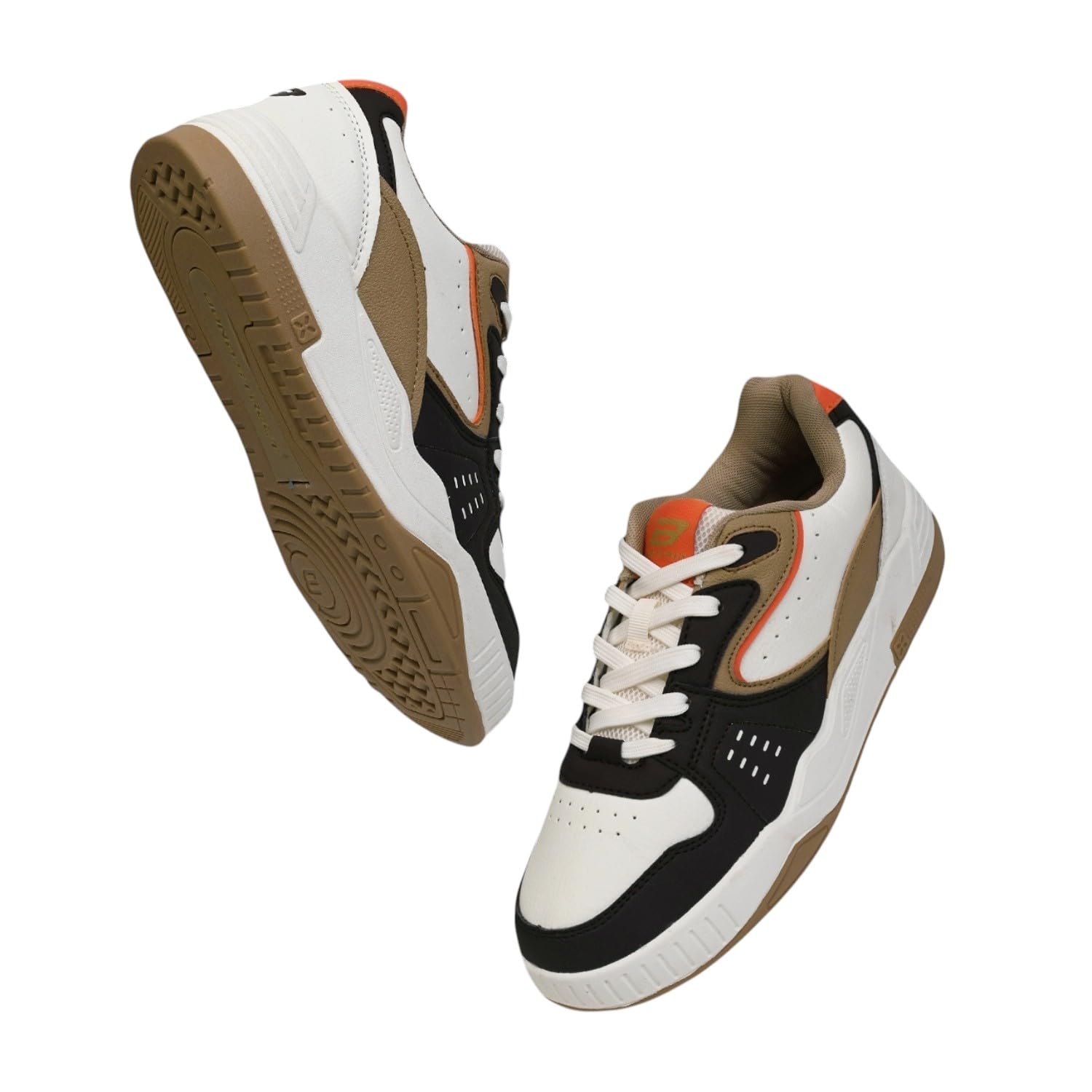 Bond Street Men's White & Blue Casual Sneakers | PU Upper Lace-Up Shoes with PVC Sole | Lightweight, Stylish & Comfortable Footwear for Regular Use