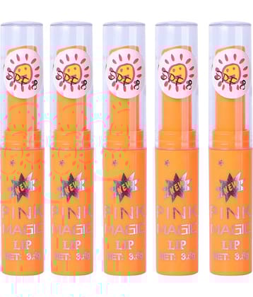 Play Run Pink glossy color changing Lip Gloss (Pack of 5)