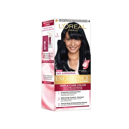 L'Oreal Paris Excellence Hair Color Small Pack No.1, Natural Black, 25ml+25g L'Oreal Paris Excellence Hair Color Small Pack No.1, Natural Black, 25ml+25g - Shade 1, Natural Black / 1 count (Pack of 1)