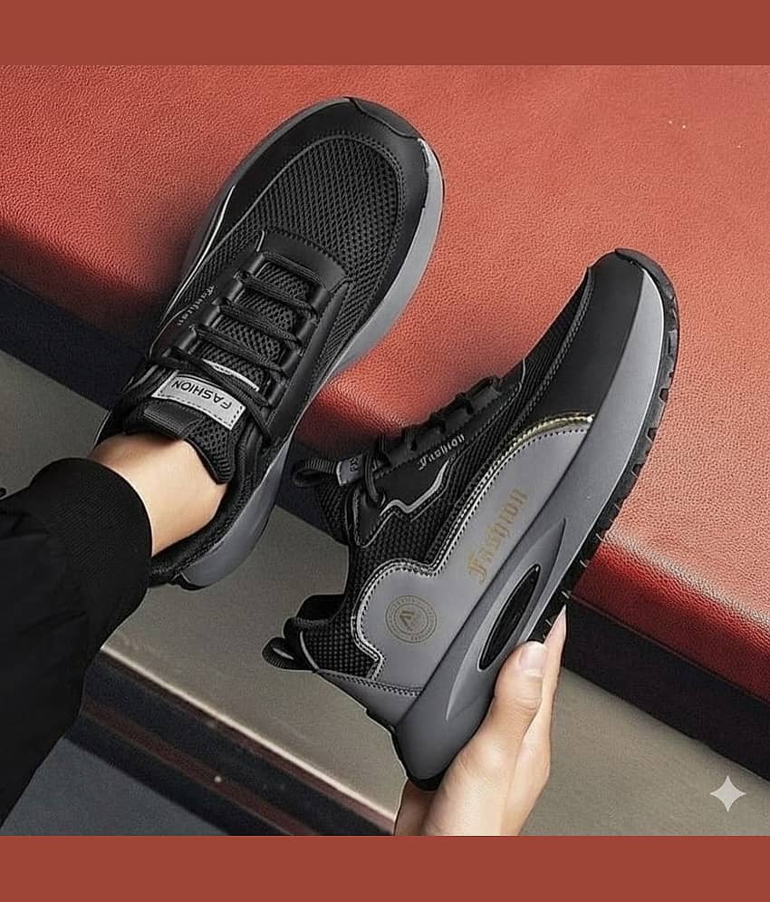 Xtoon Air Cushion Sports Shoes Breathable Casual Sneaker Black Men's