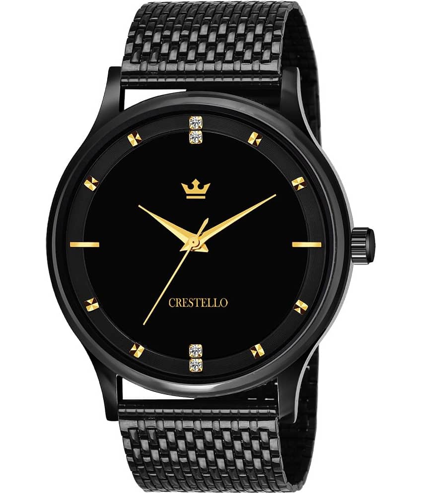 Crestello - Black Metal Analog Men's Watch
