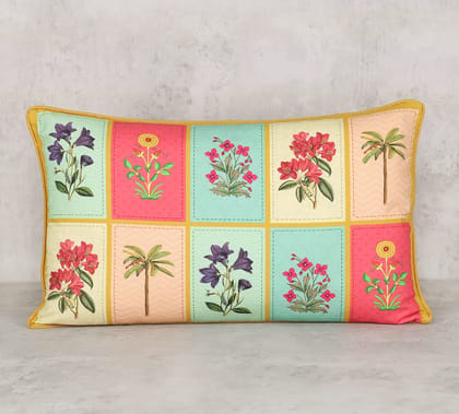 India Circus Blossom Treasure - Cotton Poplin Cushion Cover - 8 X 16 Inch