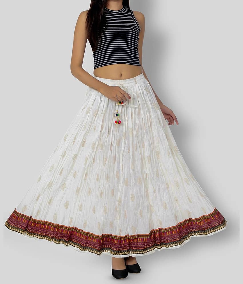 FABRR - White Cotton Women's A-Line Skirt ( Pack of 1 )