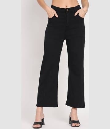 AngelFab - Black Denim Straight Fit Women's Jeans ( Pack of 1 )