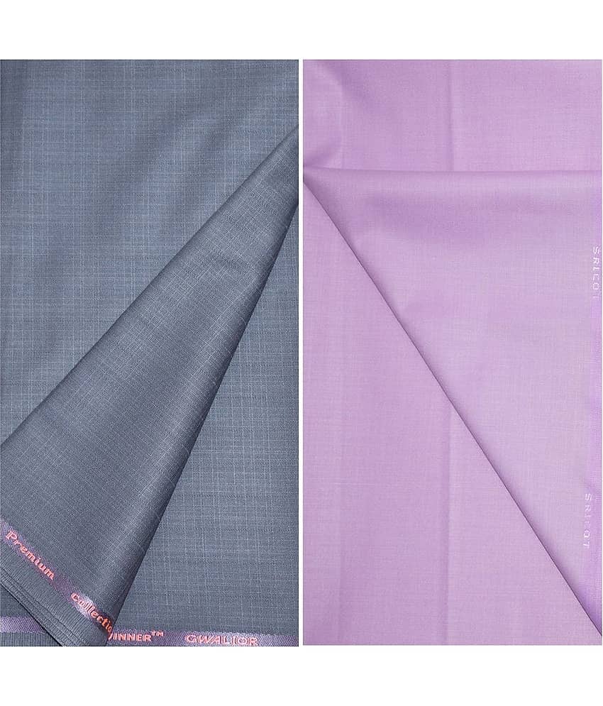 KUNDAN SULZ GWALIOR Multi Cotton Blend Unstitched Shirts & Trousers ( 1 Pant & 1 Shirt Piece )