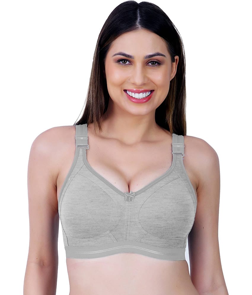 Ladyland Pack of 1 Cotton Blend Non Padded Everyday Bra For Women ( Light Grey )