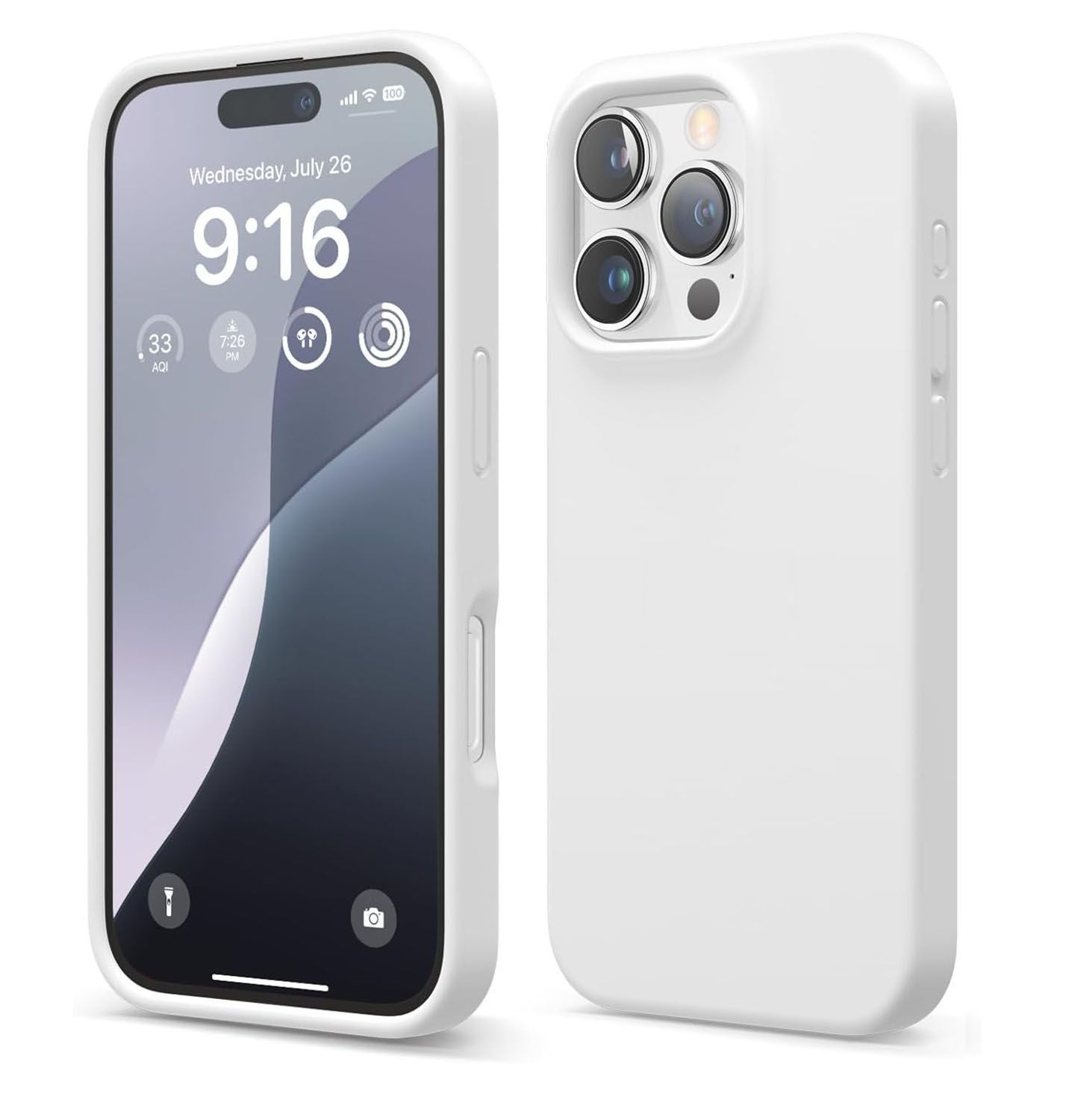 LIRAMARK Liquid Silicone Soft Back Cover Case for Apple iPhone 16 Pro