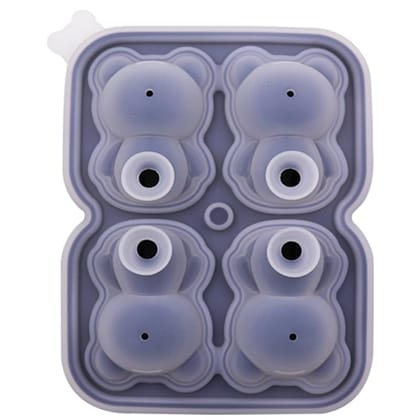 NATURALLY YOURS Silicone Bear Shape ICE Ball Tray 145 X 110 X 35 MM Clear LID