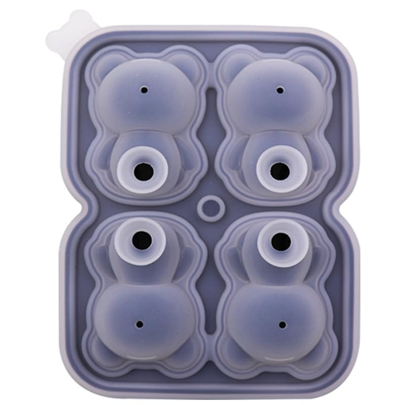 NATURALLY YOURS Silicone Bear Shape ICE Ball Tray 145 X 110 X 35 MM Clear LID