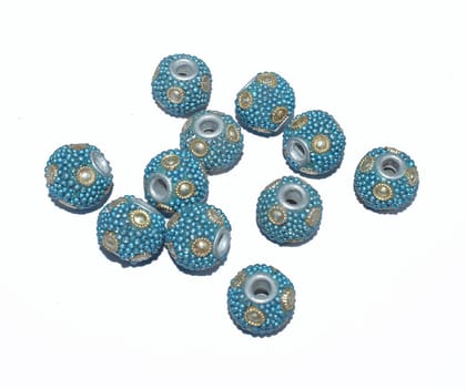 Handmade Kashmiri Beads use for jewelry makings, KASM-23-Per Packet of 25 Pcs / 26 MM