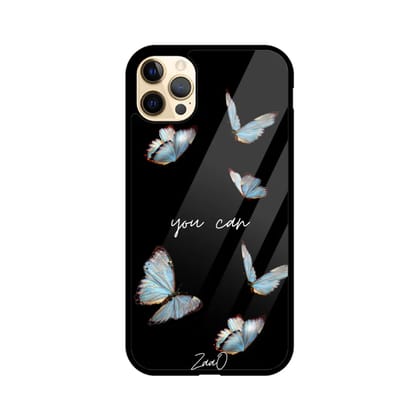Black Delicate Phase ZaaQ Premium Glass Case for iPhones  Style Meets Protection  Apple iPhone 12 Pro