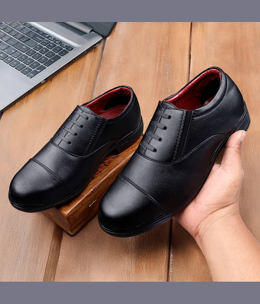Cozy Wear Black Men's Derby Formal Shoes