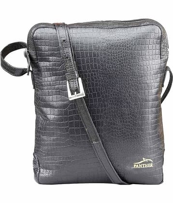 Panther sl0001 Black Leather Casual Messenger Bag