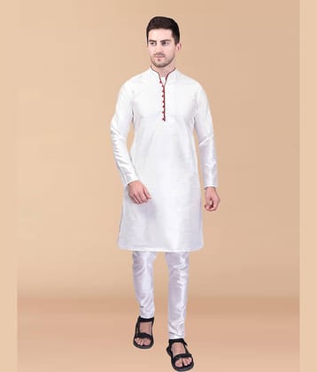 PRINTCULTR Sky Blue Silk Regular Fit Men's Kurta Pyjama Set ( Pack of 1 )