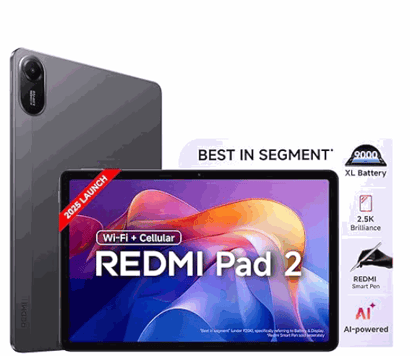 REDMI Pad 2 8 GB RAM 256 GB ROM 11.0 inch with Wi-Fi+4G Gaming Tablet (Graphite Grey)