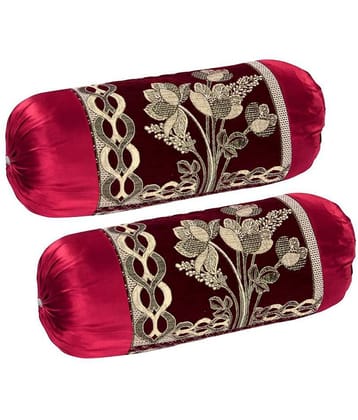 MAHALUXMI COLLECTION Set of 2 Velvet Bolster Covers