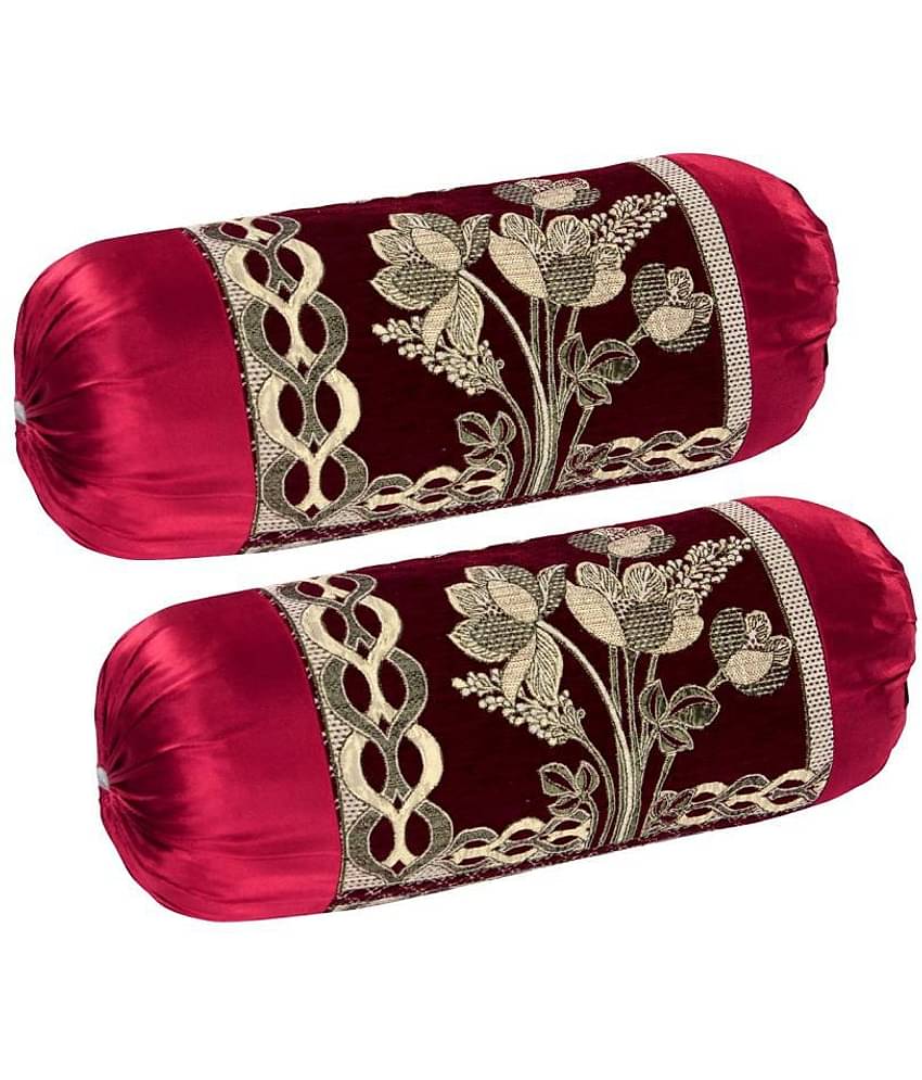 MAHALUXMI COLLECTION Set of 2 Velvet Bolster Covers