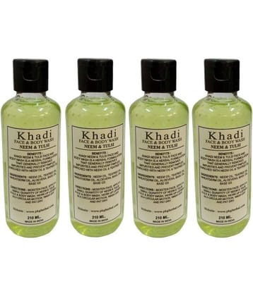 Khadi Herbal Neem & Tulsi Face & Body Wash 210 ml Pack of 4