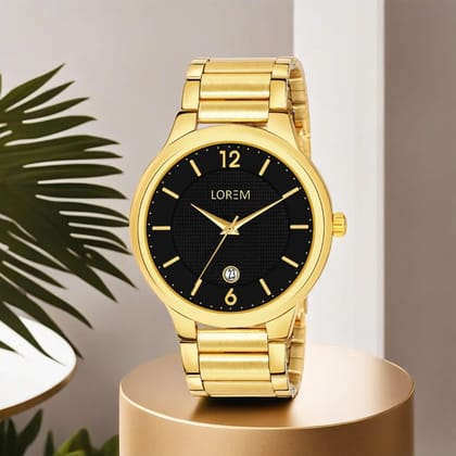 LOREM Black Date Function Casual Analog Watch for Men LR135-UF