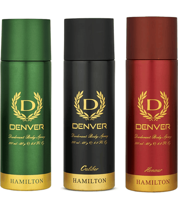 Denver Hamilton, Honour & Caliber (200 ml x 3) Deodorant Spray for Men 600 ml ( Pack of 3 )