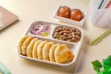 Pindi Chole Kulcha Lunchbox with Gulab Jamun (2 pcs) Combo Pindi Chole Kulcha Lunchbox with Gulab Jamun (2 pcs) Combo