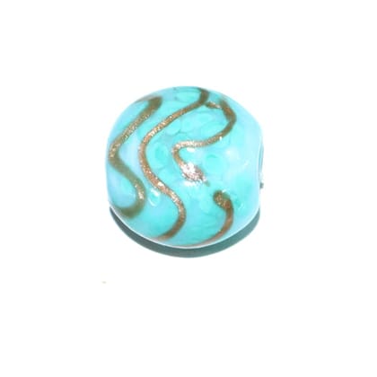 Handmade Fancy Lampwork Glass Beads For Jewelry Making Necklace , Earring and Bracelet (Flat Round) SFL-769-Per Packet 25 Pcs / 22X12 MM
