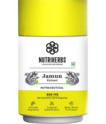 Nutriherbs Jamun Extract 800mg - 60 Capsules | Helps Regulate Sugar Levels| Good For Body Detoxification