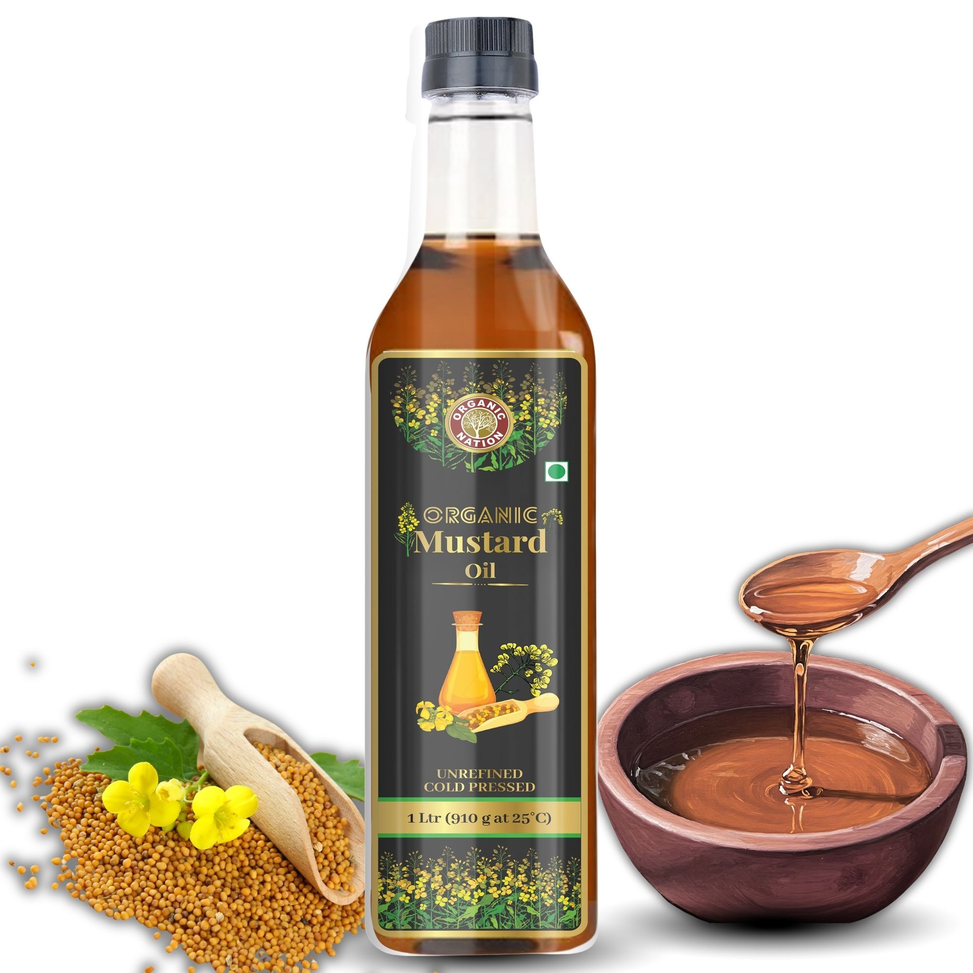 Foodsbay India Mustard Oil | Cold Pressed Cooking Oil | 1 L