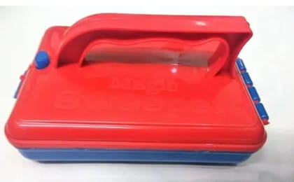 BREEPREE Plastic Handheld 2 Roller Carpet Cleaning Brush With Dust Crumb Collector Red Pack of 1 BREEPREE Plastic Handheld 2 Roller Carpet Cleaning Brush With Dust Crumb Collector Red Pack of 1