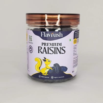 Flavrush Premium Seedless Black Raisins - 250g Jar